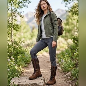 Mephisto Brown Lace-Up Leather Hiking Boots